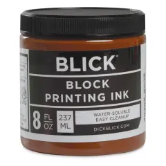Blick Water-Soluble Block Printing Ink - Brown, 8 oz Jar