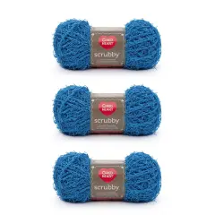 Red Heart Scrubby Ocean Yarn - 3 Pack of 100g/3.5oz - Polyester - 4 Medium (Worsted) - 92 Yards - Knitting/Crochet