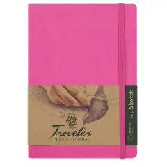 Pentalic Recycled Traveler's Sketchbook - 8-1/4" x 5-7/8", Pink