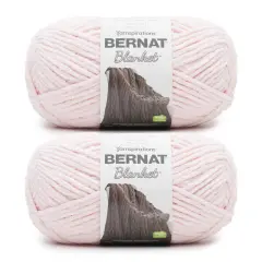 Bernat Blanket Blush Pink Yarn - 2 Pack of 300g/10.5oz - Polyester - 6 Super Bulky - 220 Yards - Knitting/Crochet