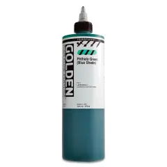 Golden High Flow Acrylics - Transparent Phthalo Green (Blue Shade), 16 oz bottle