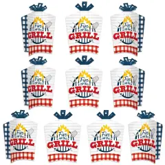 Big Dot of Happiness Fire Up the Grill - Table Decorations - Summer BBQ Picnic Party Fold and Flare Centerpieces - 10 Count