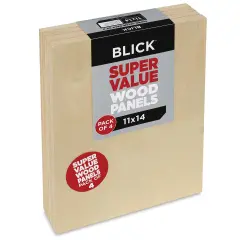 Blick Super Value Wood Panel Pack - 11" x 14", Pkg of 4