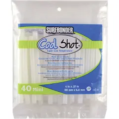 Surebonder Super Low-Temp Cool Shot Mini Glue Sticks 40/Pkg-.27"X4" Clear