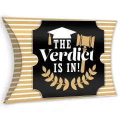 Big Dot of Happiness Law School Grad - Favor Gift Boxes - Future Lawyer Graduation Party Large Pillow Boxes - Set of 12