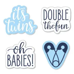 Big Dot of Happiness It's Twin Boys&nbsp; - DIY Shaped Blue Twins Baby Shower Cut-Outs - 24 Count