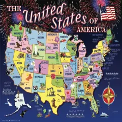 Sunsout United States Map 1000 pc Fourth of July Jigsaw Puzzle 37266