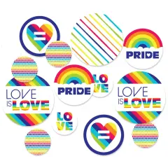 Big Dot of Happiness Love is Love - Pride - Rainbow Party Giant Circle Confetti - Party Decorations - Large Confetti 27 Count