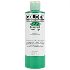 Golden Fluid Acrylics - Permanent Green Light, 8 oz bottle