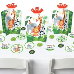 Big Dot of Happiness Jungle Party Animals - Safari Zoo Animal Birthday Party or Baby Shower Decor and Confetti - Terrific Table Centerpiece Kit 30 Ct
