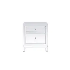 21 inch mirrored end table in white