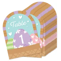 Big Dot of Happiness Spring Easter Bunny - Happy Easter Party Double-Sided 5 x 7 inches Cards - Table Numbers - 1-20