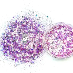 Dr. Feelgood Fuchsia Resin Rockers Exclusive Glam Metal Pixie for Poxy Chunky Glitter Mix