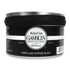Gamblin Artist's Colors Relief Ink - Portland Intense Black, 175 ml