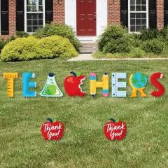 Big Dot of Happiness Thank You Teachers - Yard Sign Outdoor Lawn Decorations - Teacher Appreciation Yard Signs - Teachers