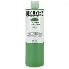Golden Fluid Acrylics - Chromium Oxide Green, 16 oz bottle