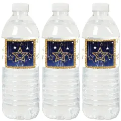 Big Dot of Happiness Starry Skies - Gold Celestial Party Water Bottle Sticker Labels - Set of 20