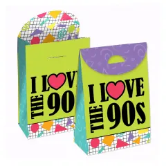 Big Dot of Happiness 90&rsquo;s Throwback - 1990s Gift Favor Bags - Party Goodie Boxes - Set of 12