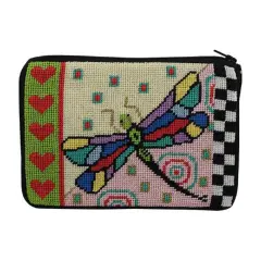 Cosmetic Purse - Dragonfly - Needlepoint Kit Multicolor