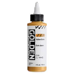 Golden High Flow Acrylics - Yellow Ochre, 4 oz bottle