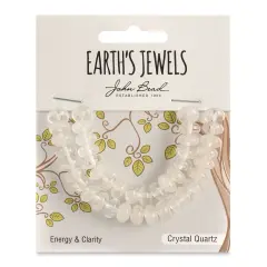 John Bead Earth's Jewels Quartz Beads - Crystal Quartz, Donut Rondelle, 5 mm x 8 mm, 41 beads