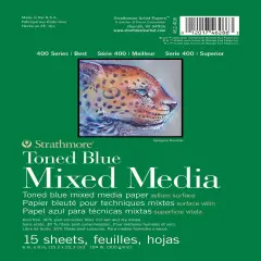 Strathmore 400 Series Mixed Media Pad - Tone Blue 6"X8"-15 Sheets