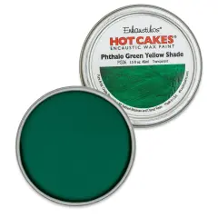 Enkaustikos Hot Cakes Encaustic Paint - Phthalo Green Yellow Shade, 45 ml tin