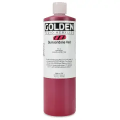 Golden Fluid Acrylics - Quinacridone Red, 16 oz bottle