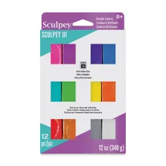 Sculpey III Set - Brights, Pkg of 12, 1 oz