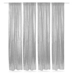 Lann's Linens (Set of 4) Sequin Photography Backdrop Curtains - 2ft x 8ft Tall Glitter Background&nbsp;Panels for Wedding, Party or Photo Booth