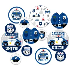 Big Dot of Happiness Calling All Units - Police - Cop Birthday Party or Baby Shower Giant Circle Confetti - Party D&eacute;cor - Large Confetti 27 Count