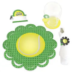 Big Dot of Happiness You Got Served Tennis Baby Shower or Birthday Party Paper Charger and Table Decorations Chargerific Kit Place Setting for 8