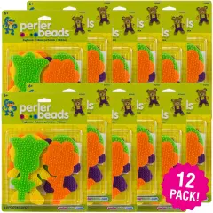 Multipack of 12 - Perler Fun Fusion Pegboards 7/Pkg-Boy/Girl/Bear/Monkey/Butterfly/2 Flowers