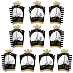 Big Dot of Happiness Stars Over Paris - Table Decorations - Parisian Themed Party Fold and Flare Centerpieces - 10 Count
