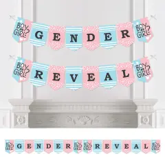 Big Dot of Happiness Baby Gender Reveal - Team Boy or Girl Party Bunting Banner - Party Decorations - Gender Reveal