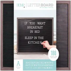 DCWV Framed Letterboard 20"X16"-Gray Stained W/Black Insert