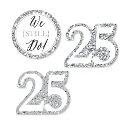 Big Dot of Happiness We Still Do - 25th Wedding Anniversary - DIY Shaped Party Cut-Outs - 24 Count