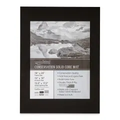Crescent Select Conservation Solids Pre-Cut Mat - Deep Black, 8 ply, 18" x 24"