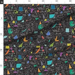 Various Fabrics by the Yard or Fat Quarter Count Math Mathematics Numbers Science Black Geometry Custom Printed Fabric by Spoonflower