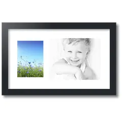 ArtToFrames Collage Photo Picture Frame with 1 - 5x7, 8x10 inch Openings, Framed in Black with Over 62 Mat Color Options and Regular Glass (CSM-3926-166)
