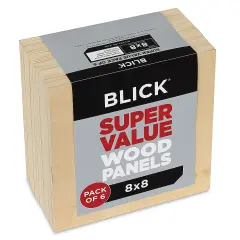 Blick Super Value Wood Panel Pack - 8" x 8", Pkg of 6