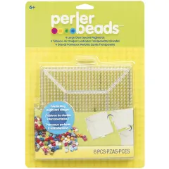 Perler Pegboards 4/Pkg-Large Square Clear