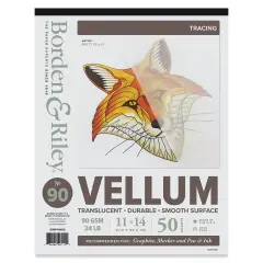 Borden & Riley #90 Vellum Tracing Paper Pad - 11" x 14", 50 Sheets