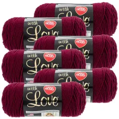 Multipack of 6 - Red Heart With Love Yarn-Merlot