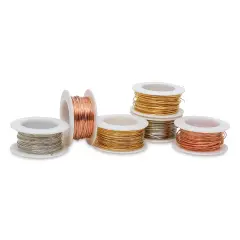 Colored Copper Wire Pack - 22 Gauge x 15 ft, Copper, Gold, and Silver (2 spools each color)