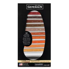 General's MultiPastel Compressed Chalk Set - Earth Tones, Set of 12