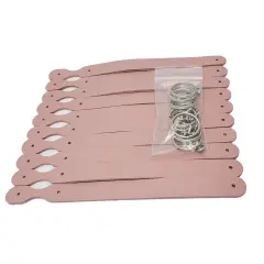 Blank Leather Keychains &ndash; 3/4" Full Grain DIY Kit (10 Pack)-Promotional-Fundraising-Personalized Gifts Blush Pink