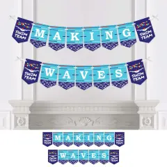Big Dot of Happiness Making Waves - Swim Team - Swimming Party Bunting Banner - Party Decorations - Making Waves