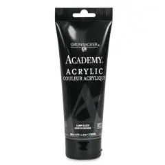 Grumbacher Academy Acrylic - Lamp Black, 200 ml tube