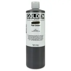 Golden Fluid Acrylics - Raw Umber, 16 oz bottle